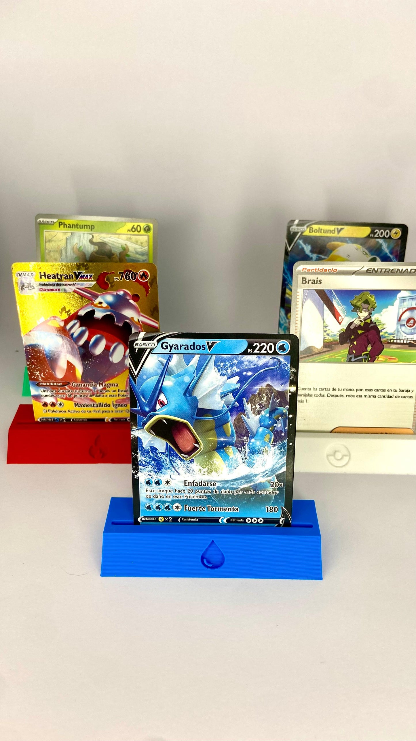 Pack x5 Expositor de Cartas Pokémon TCG - Compatible con Toploaders - 4 energías + 1 pokeballl