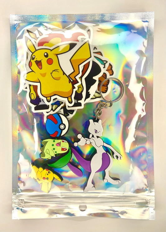 Pack Mystery Pokemon (x3 pins crocks +10 pegatinas + 2 llaveros)